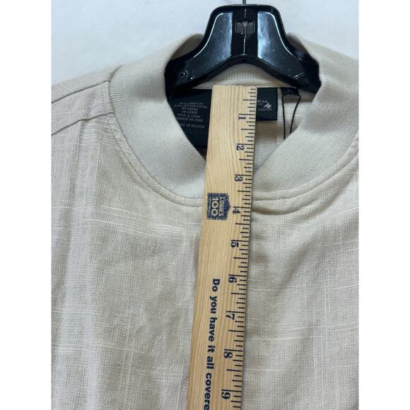 Al Wissam Jean Denim Culture Bomber Jacket Mens L Bone Linen Cotton Embroidered - Picture 14 of 16